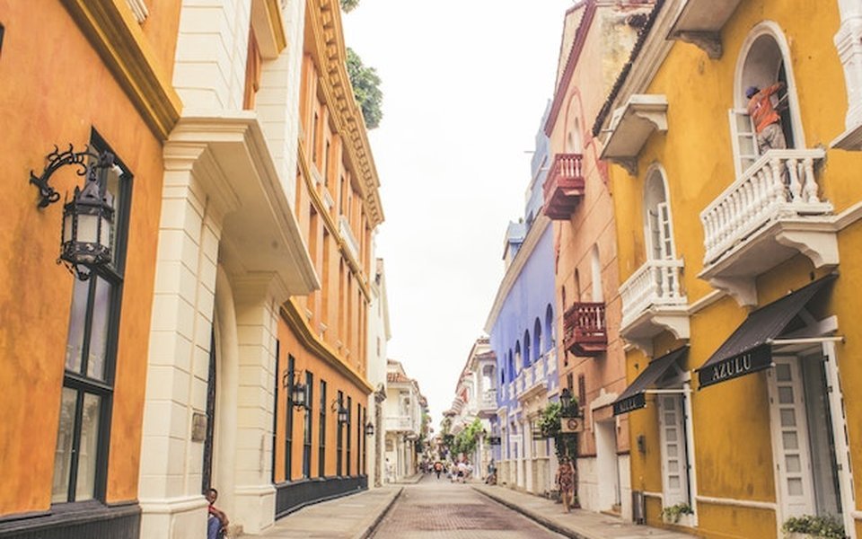 Colourful colonial balconies and streets in Cartagena for a warm February escape from the U.S.